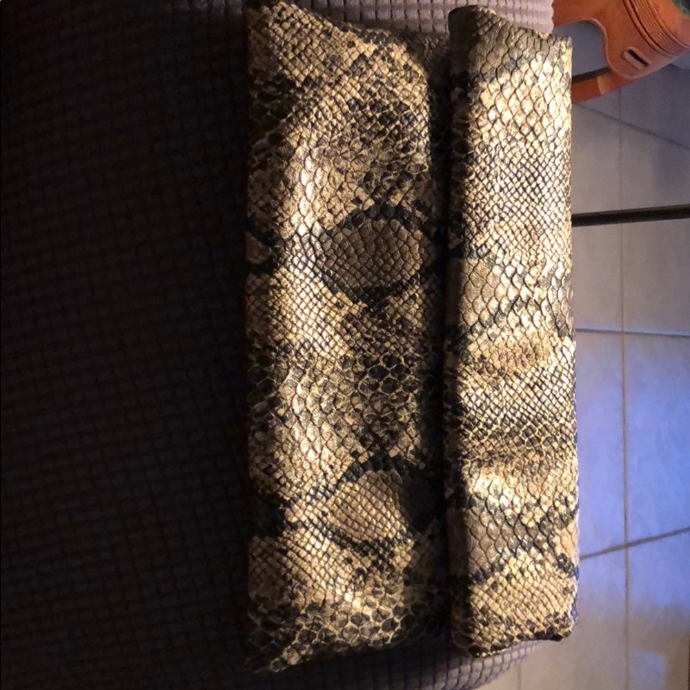 Snake print clutch